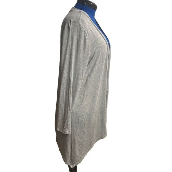 ENOUGH ABOUT ME Women’s Longline Open Front Cardigan Shrug Gray Size 1X - Picture 3 of 8